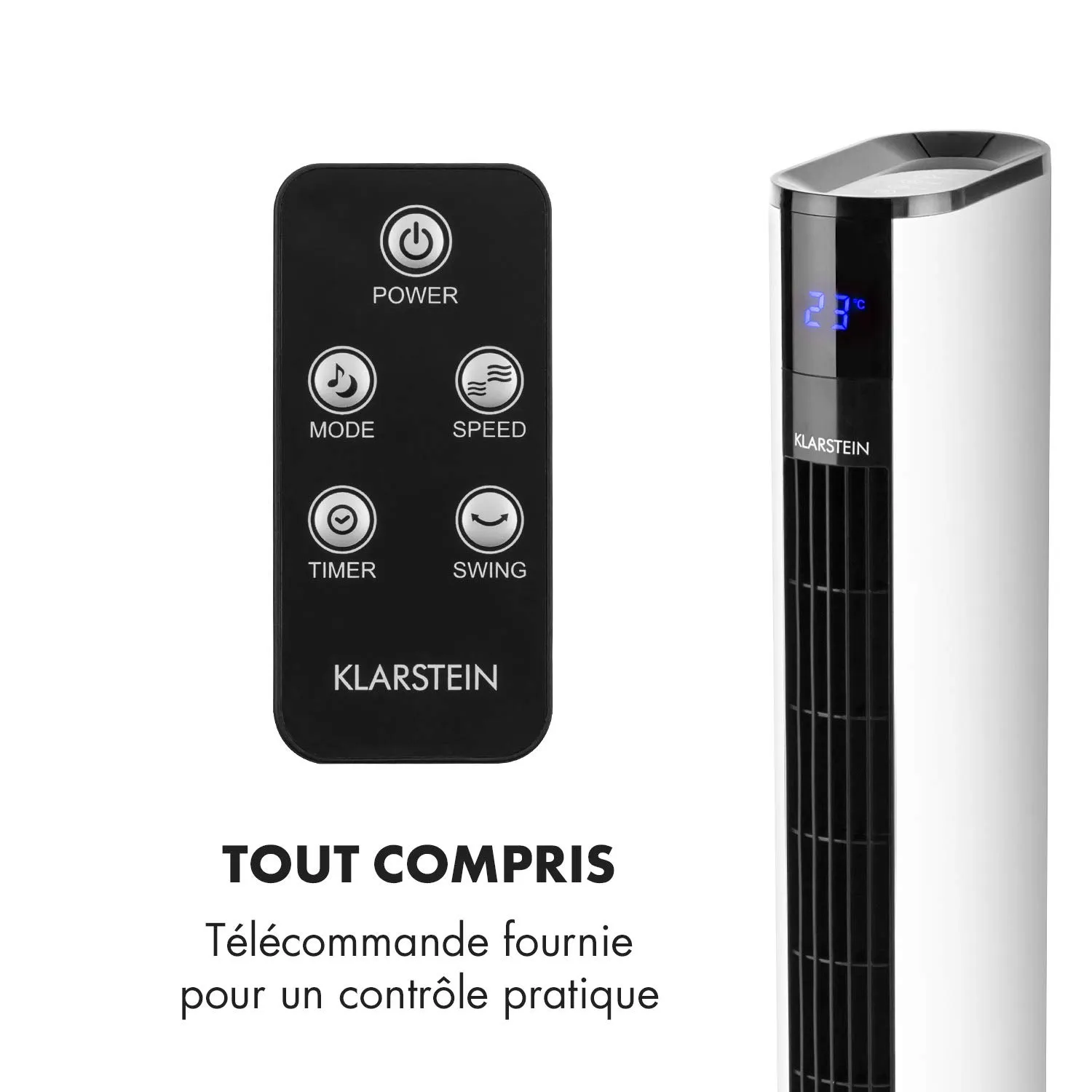 Klarstein Skyscraper 3G WhiteLine ventilateur colonne blanc
