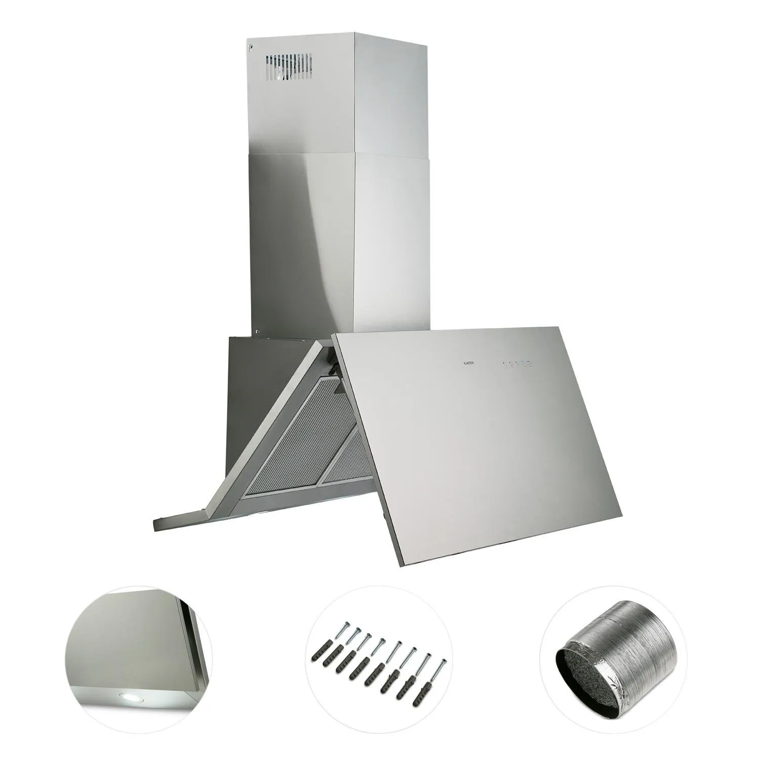 Klarstein Braveheart hotte aspirante argent 610 m³/h