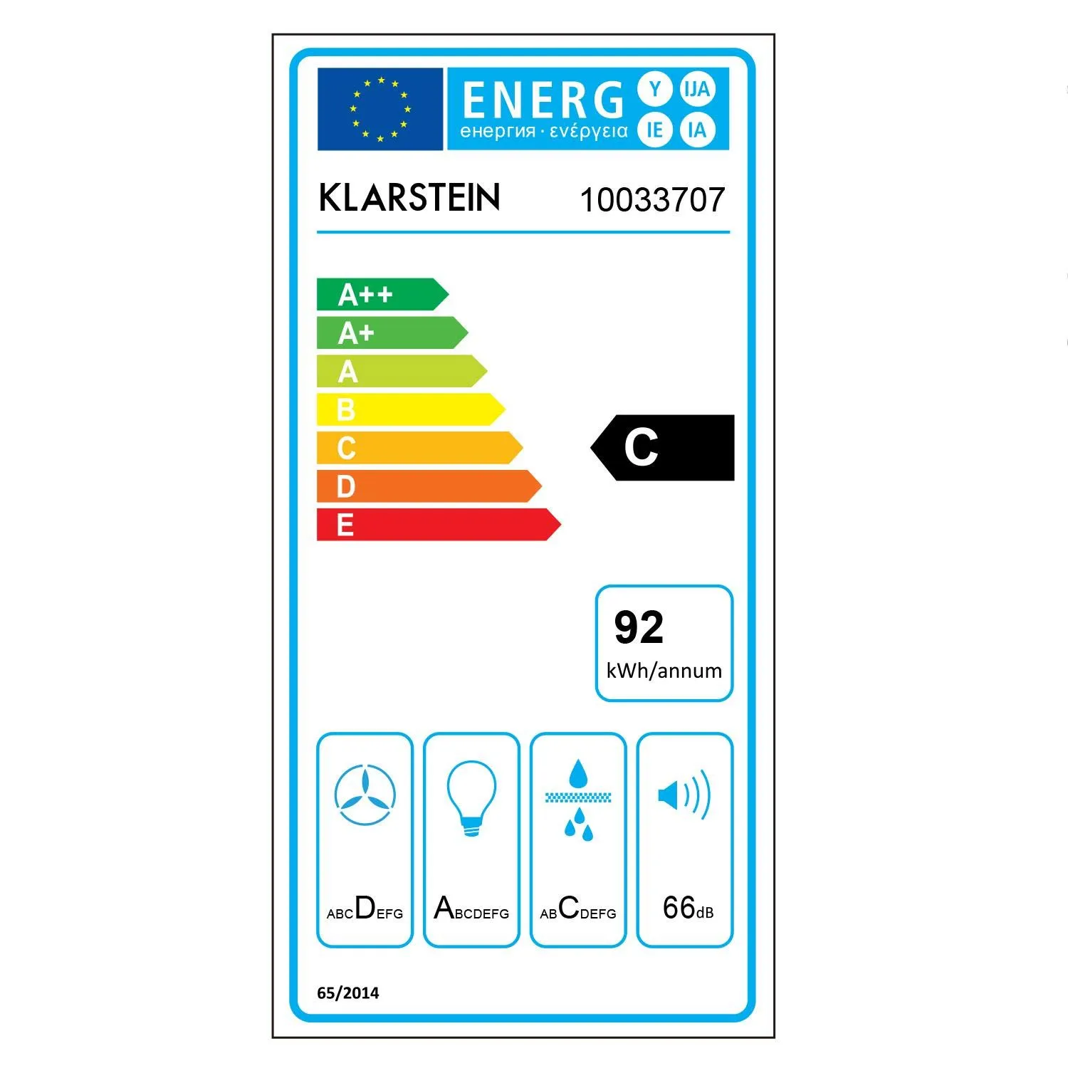 Klarstein DeLorean 60 hotte aspirante 60 cm noire 625 m³/h