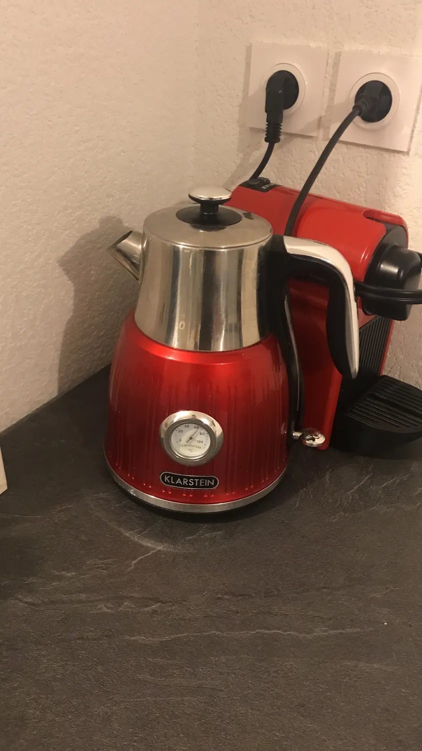 Klarstein Cancan bouilloire électrique 1,6 L rouge rétro