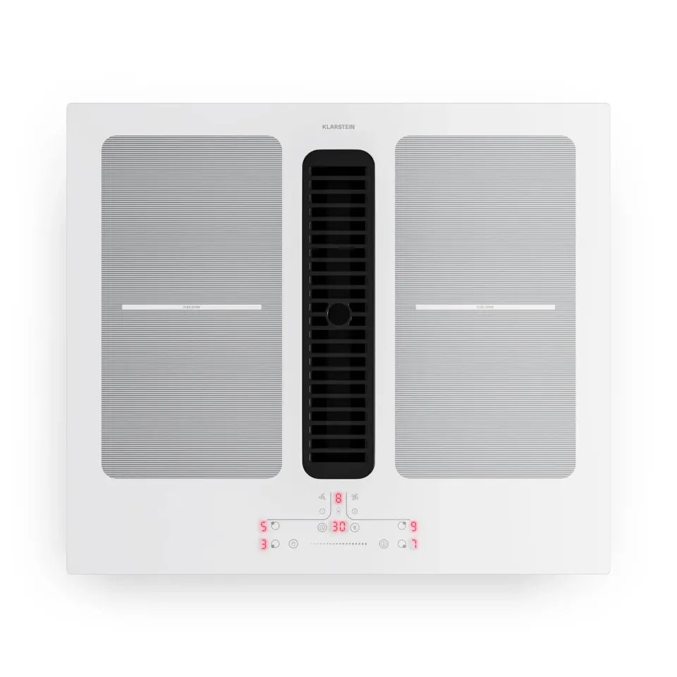 Klarstein Full House plaque induction 60 cm blanc hotte