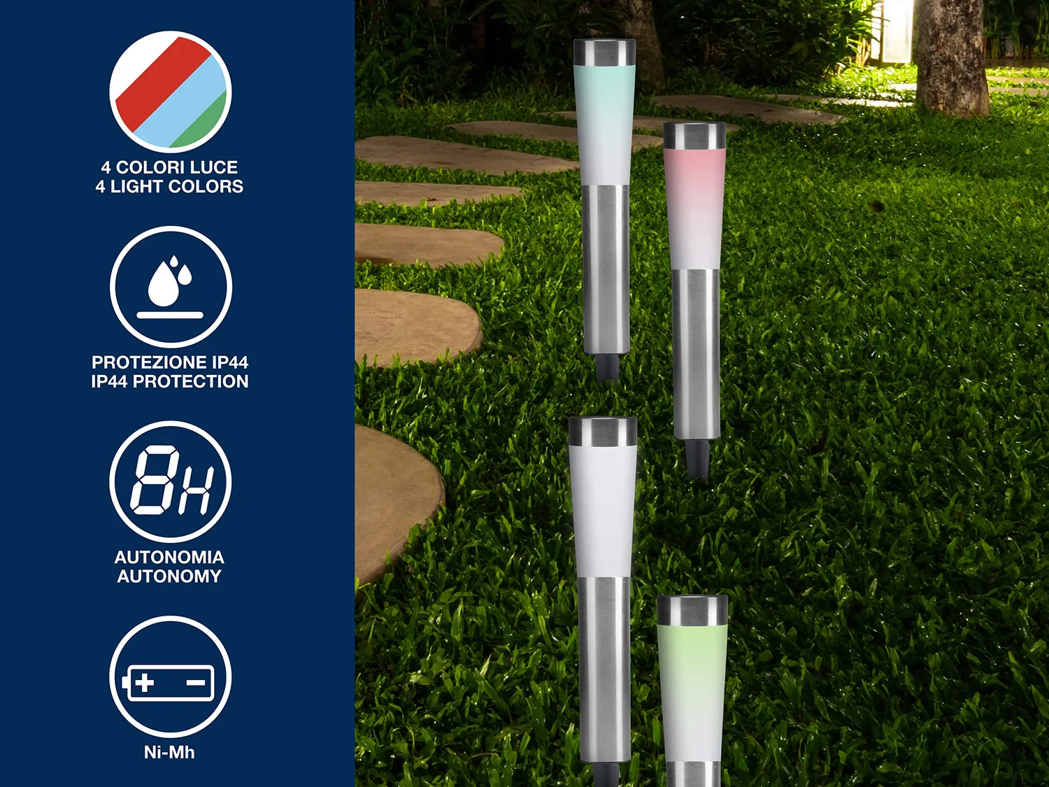 Beper P207OUT002 lampe solaire jardin 56cm 3 modes