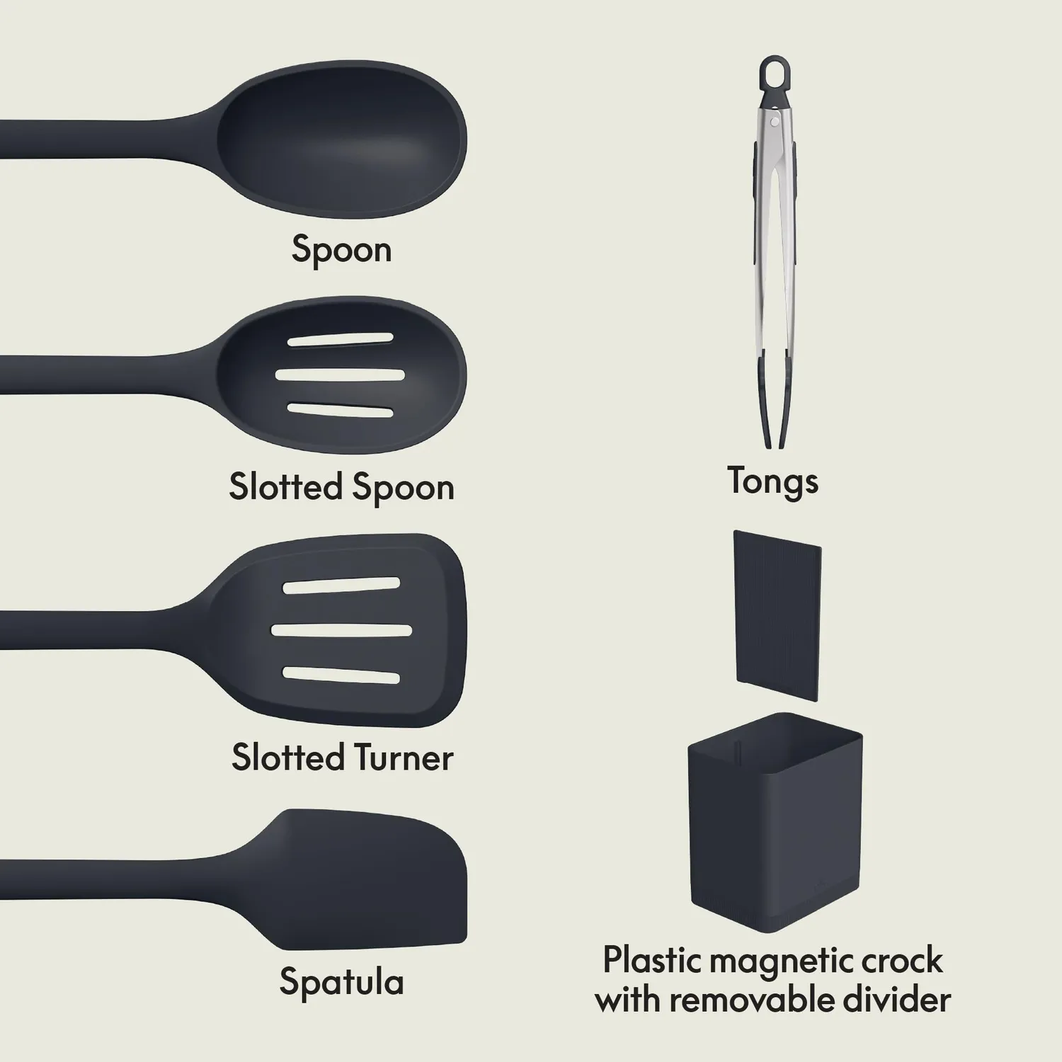La Bella outils modulaires ustensiles cuisine 6 pièces ardoise