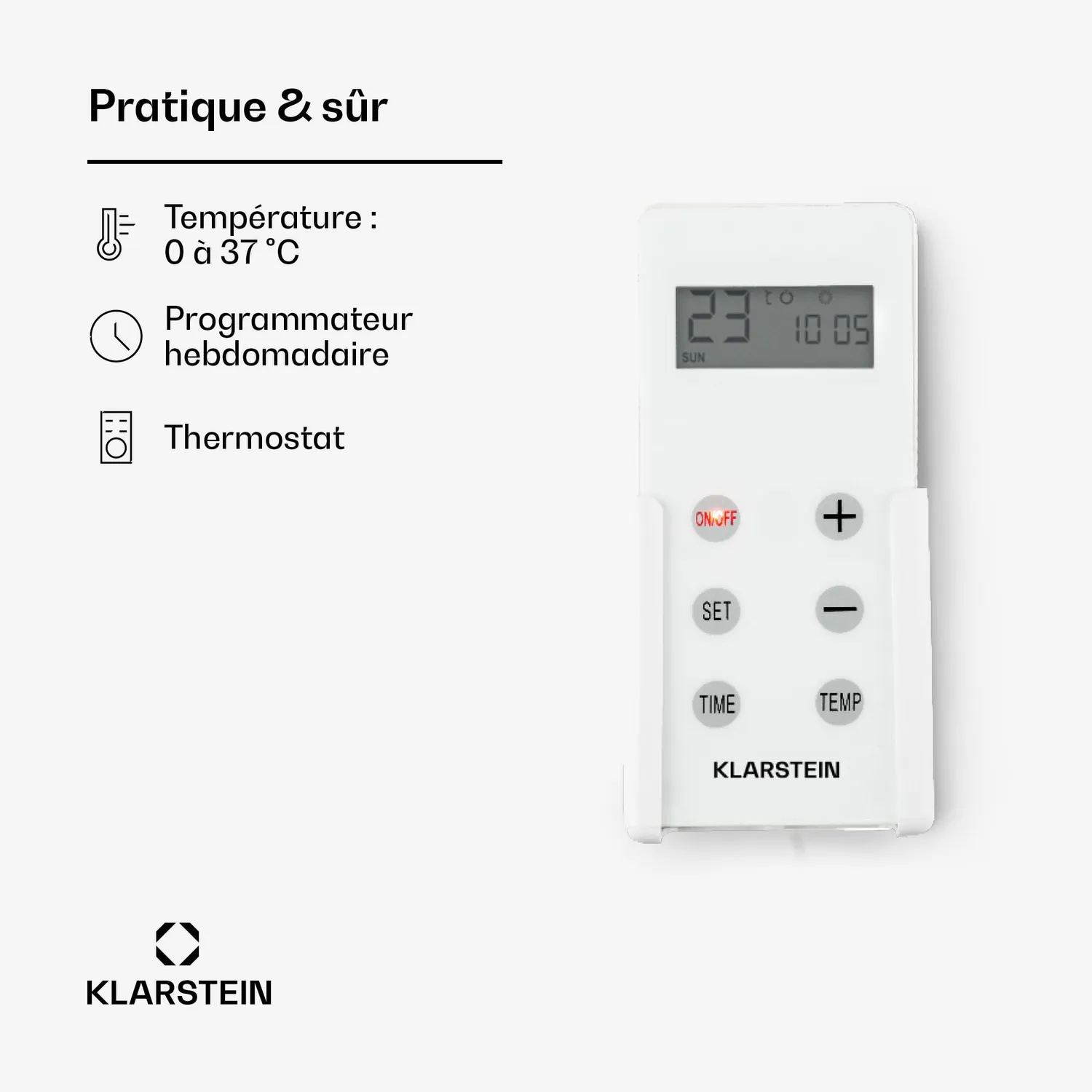 Klarstein panneau chauffant infrarouge 60x100cm blanc