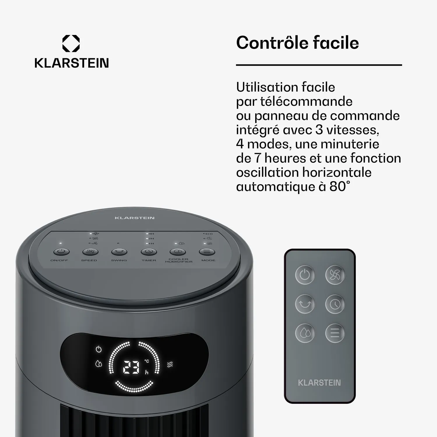 Klarstein Frost rafraîchisseur d'air 7L gris foncé 20m²