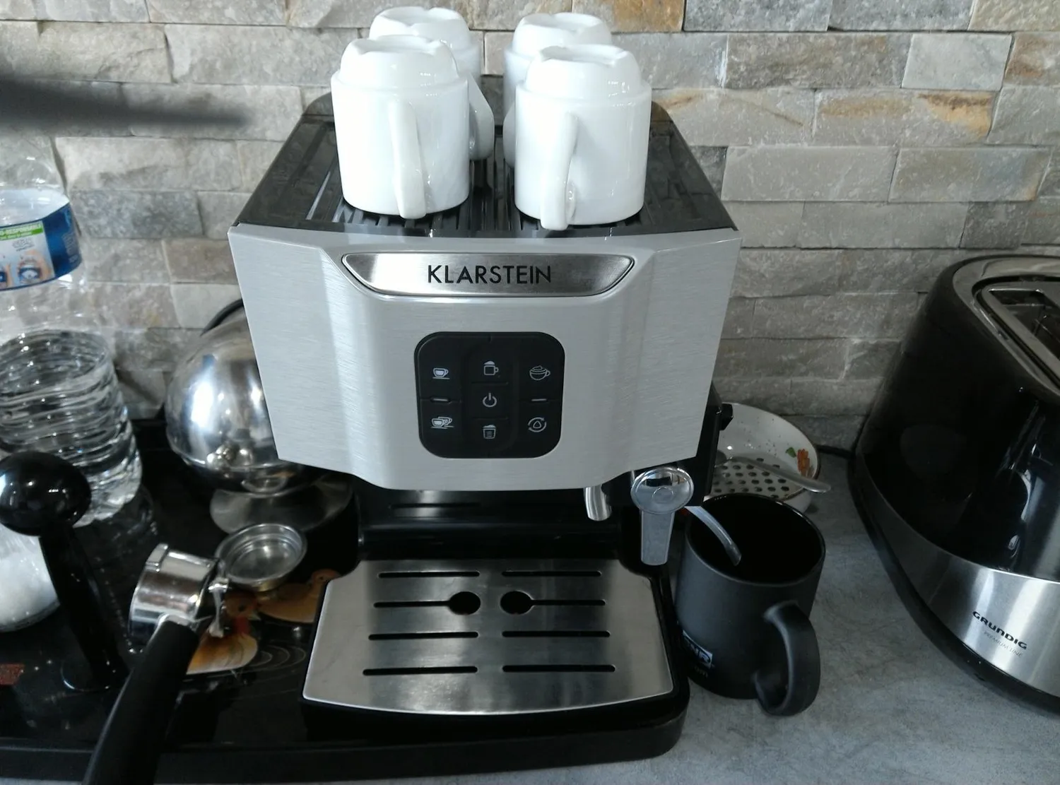 Klarstein BellaVita cafetière expresso 20 bars gris acier