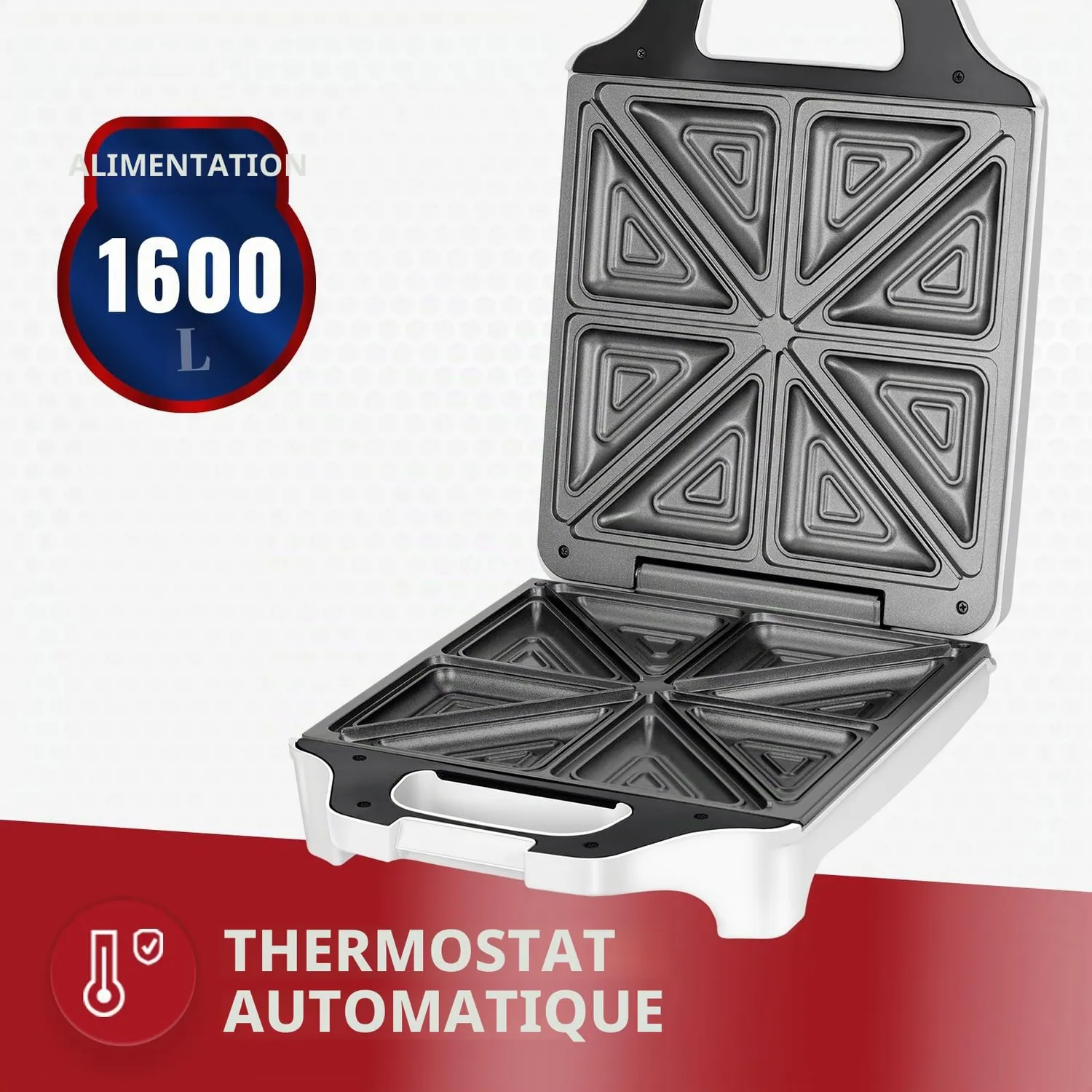 MPM MOP-35 Croque-Monsieur Blanc 1600W 4pcs