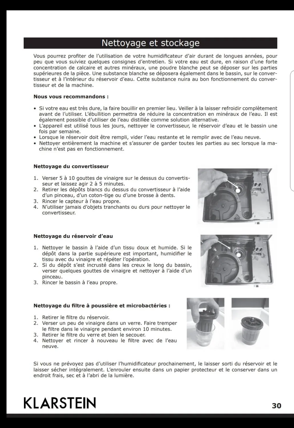 Klarstein Monaco humidificateur 6 L noir ioniseur