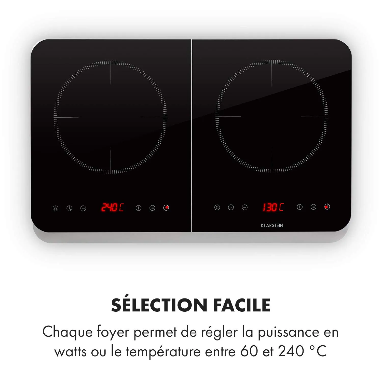 Klarstein InnoChef double plaque induction argent 3400W