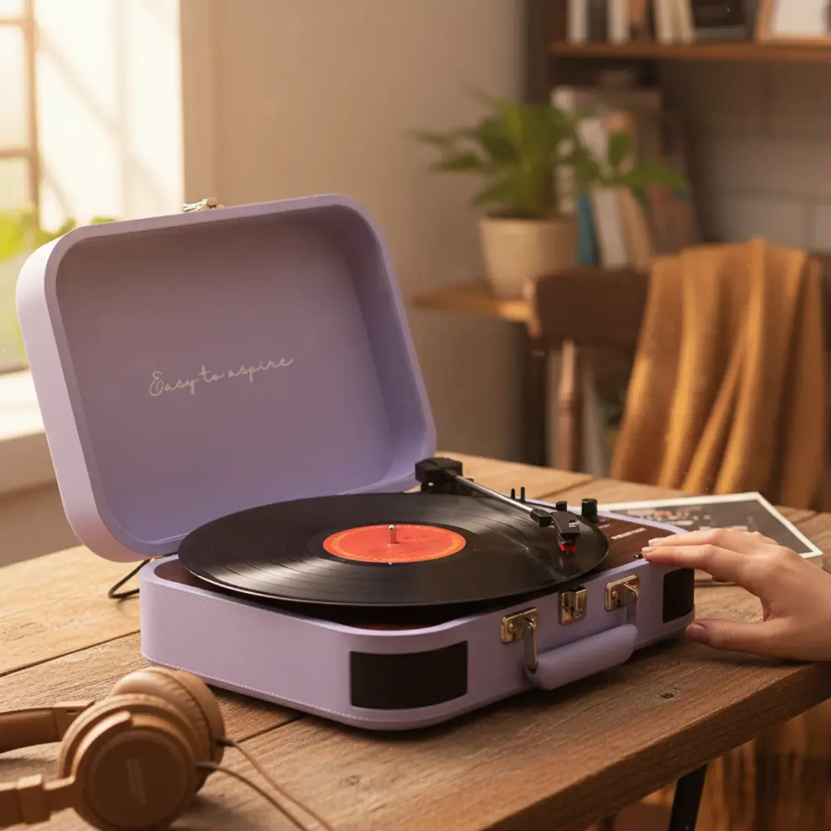Prixton VC600 platine vinyle lilas haut-parleurs intégrés