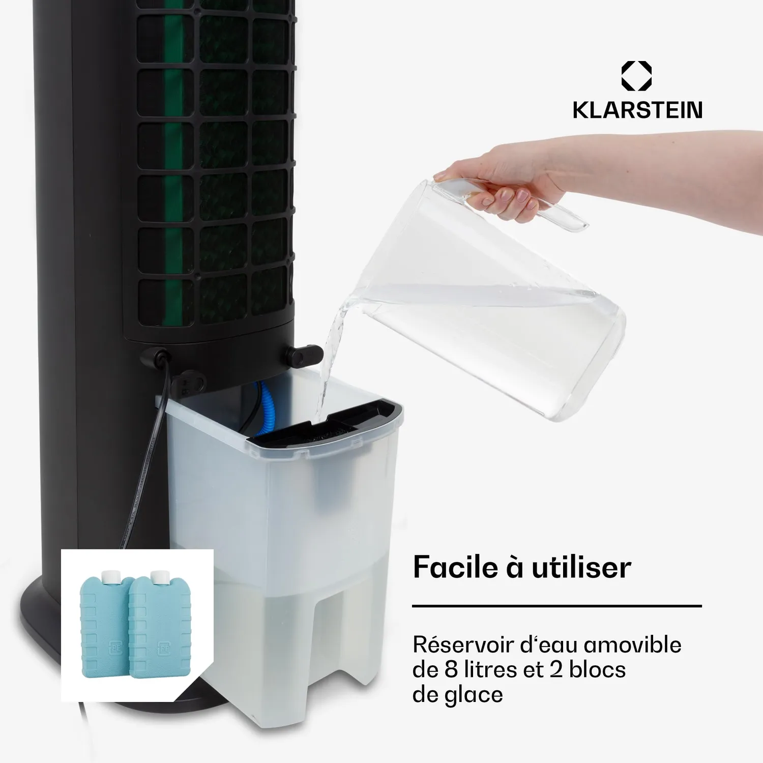 Klarstein Skytower Grand Smart rafraîchisseur d'air 8L noir WiFi