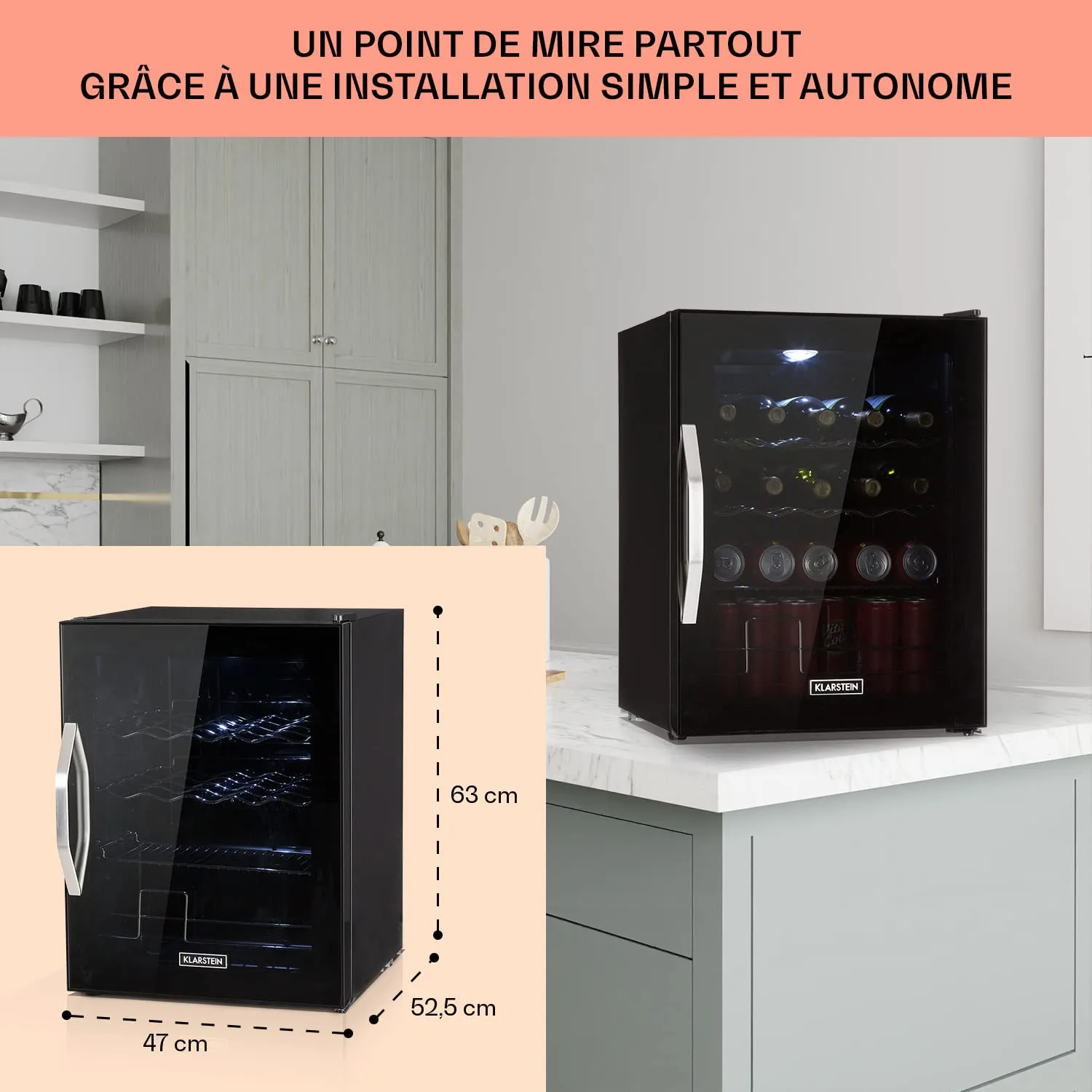 Klarstein Beersafe XL mini frigo 60 L porte vitrée 0-13 °C
