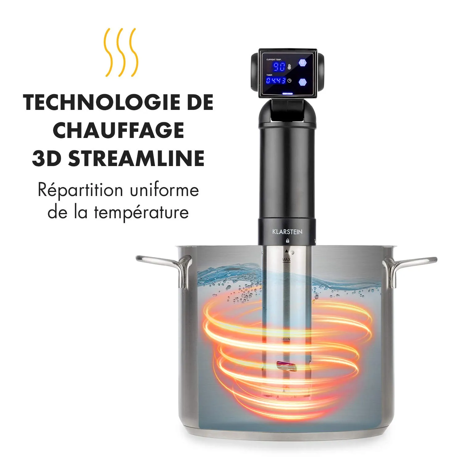 Klarstein Quickstick Pro cuiseur sous vide 800W noir