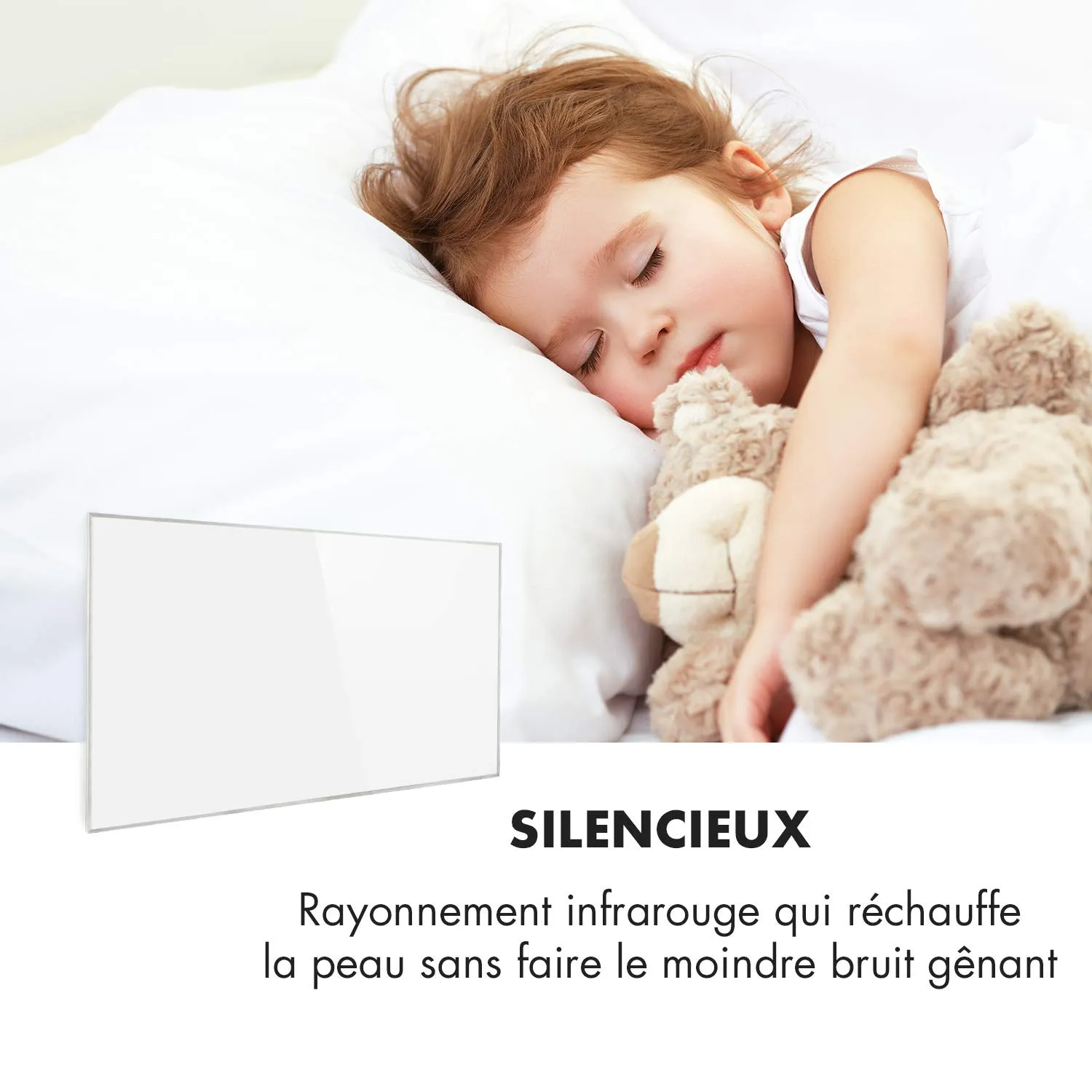 Klarstein panneau chauffant infrarouge 60x100cm blanc