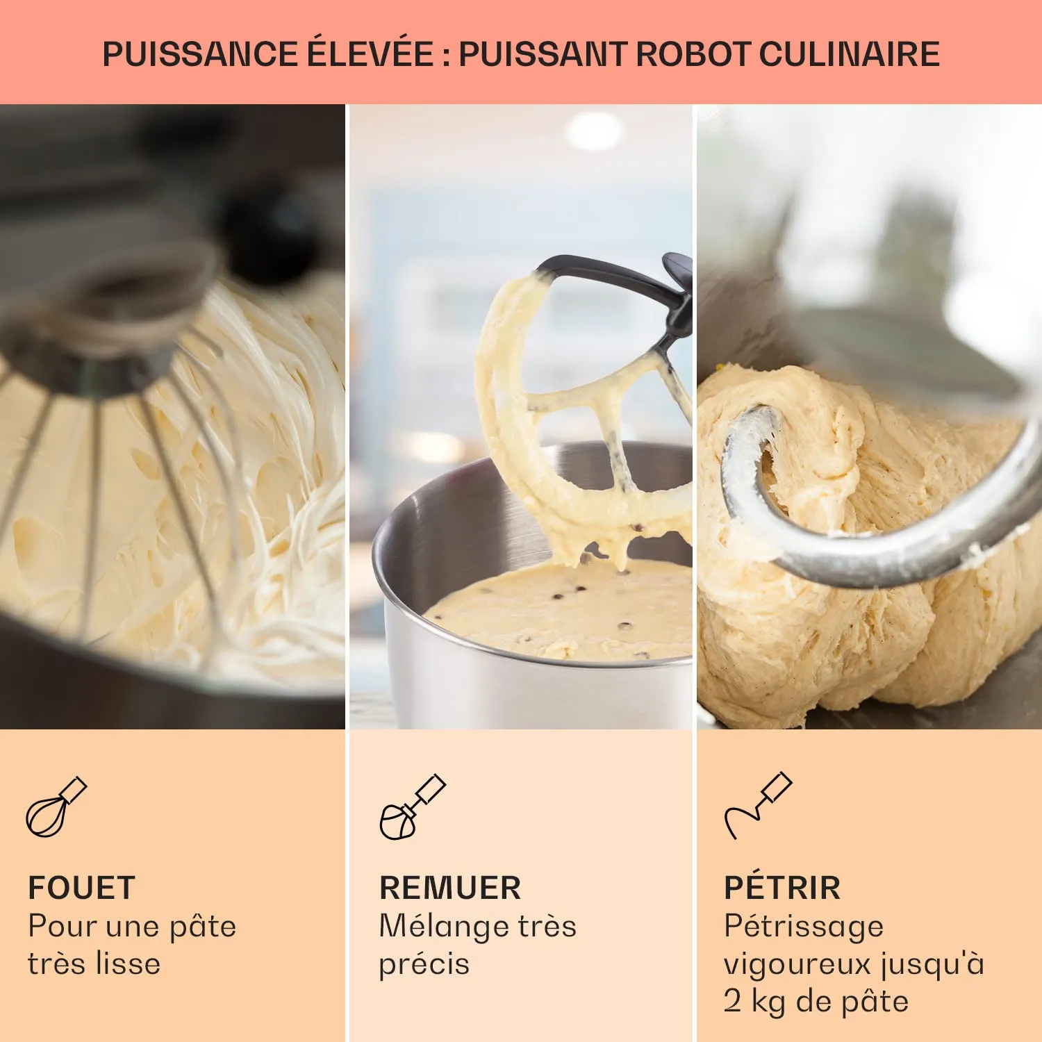 Klarstein robot pâtissier 5L 1300W bol inox