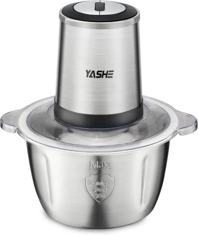 YASHE Hachoir Électrique 500W Bol Inox 1,8L