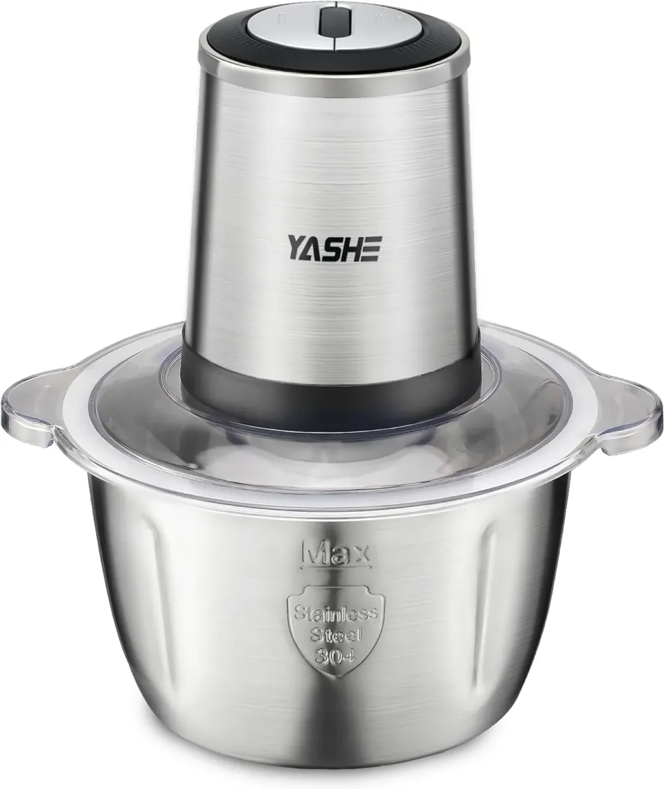 YASHE Hachoir Électrique 500W Bol Inox 1,8L