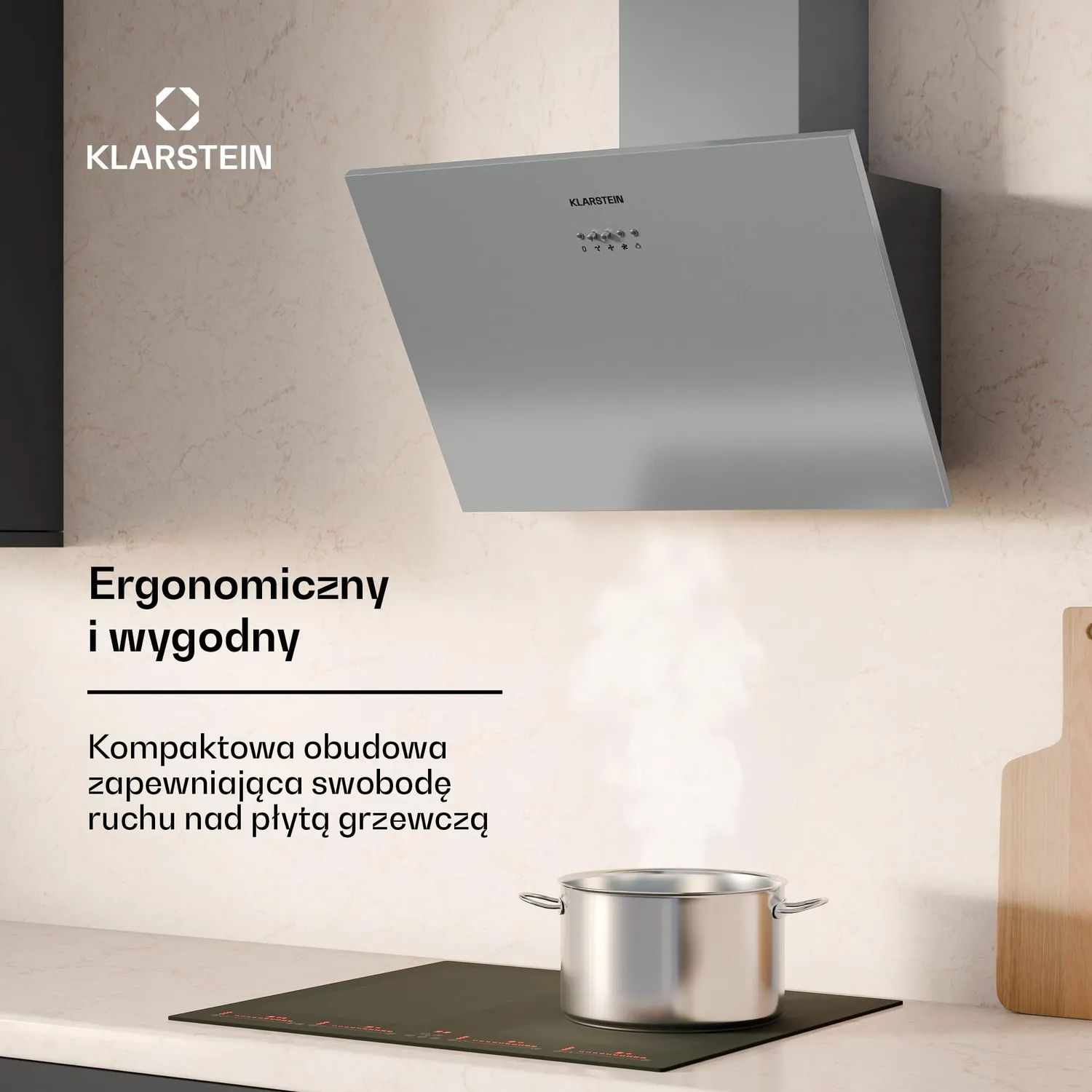 Klarstein Silver Lining 60 hotte murale 60 cm argent 600 m3/h