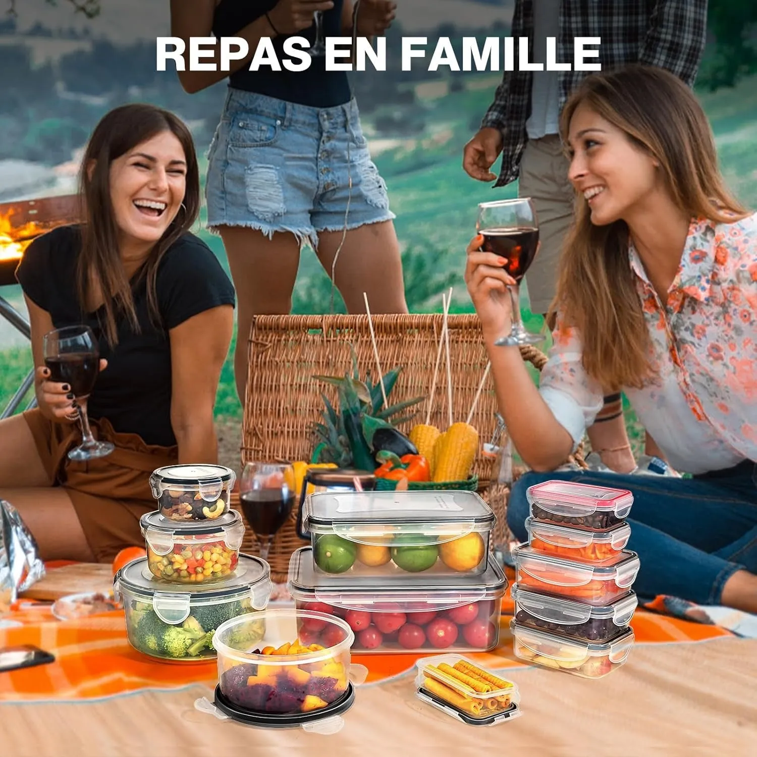 YASHE Boîte Conservation Alimentaire 38 Pièces Hermétique