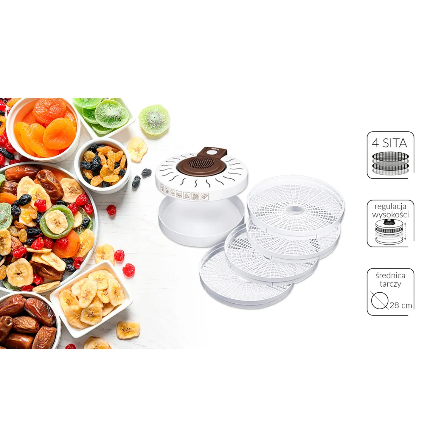 MPM MSG-17 déshydrateur 4 plateaux blanc 250W