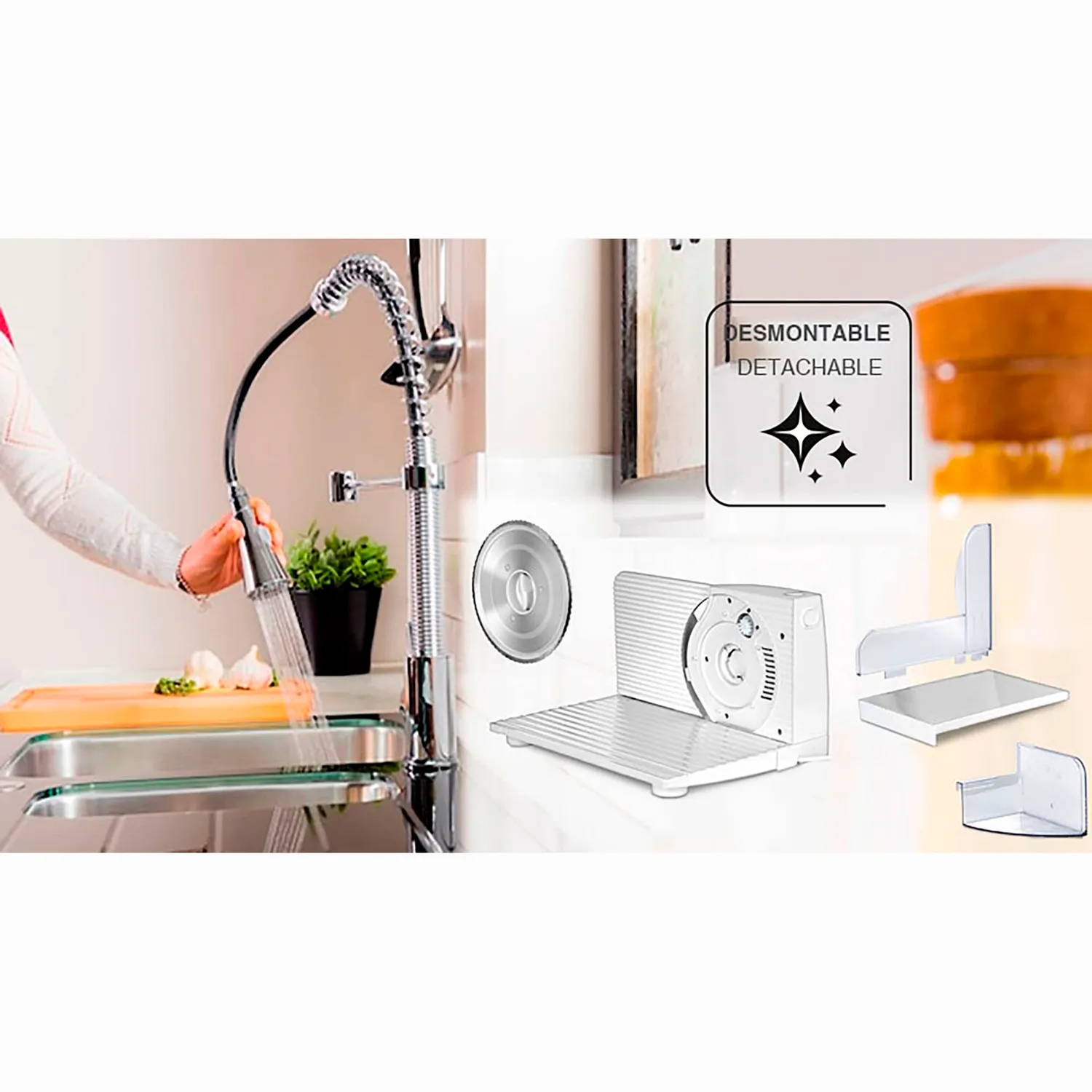 MPM MKR-05 Trancheuse Électrique Pliante Blanche 150W