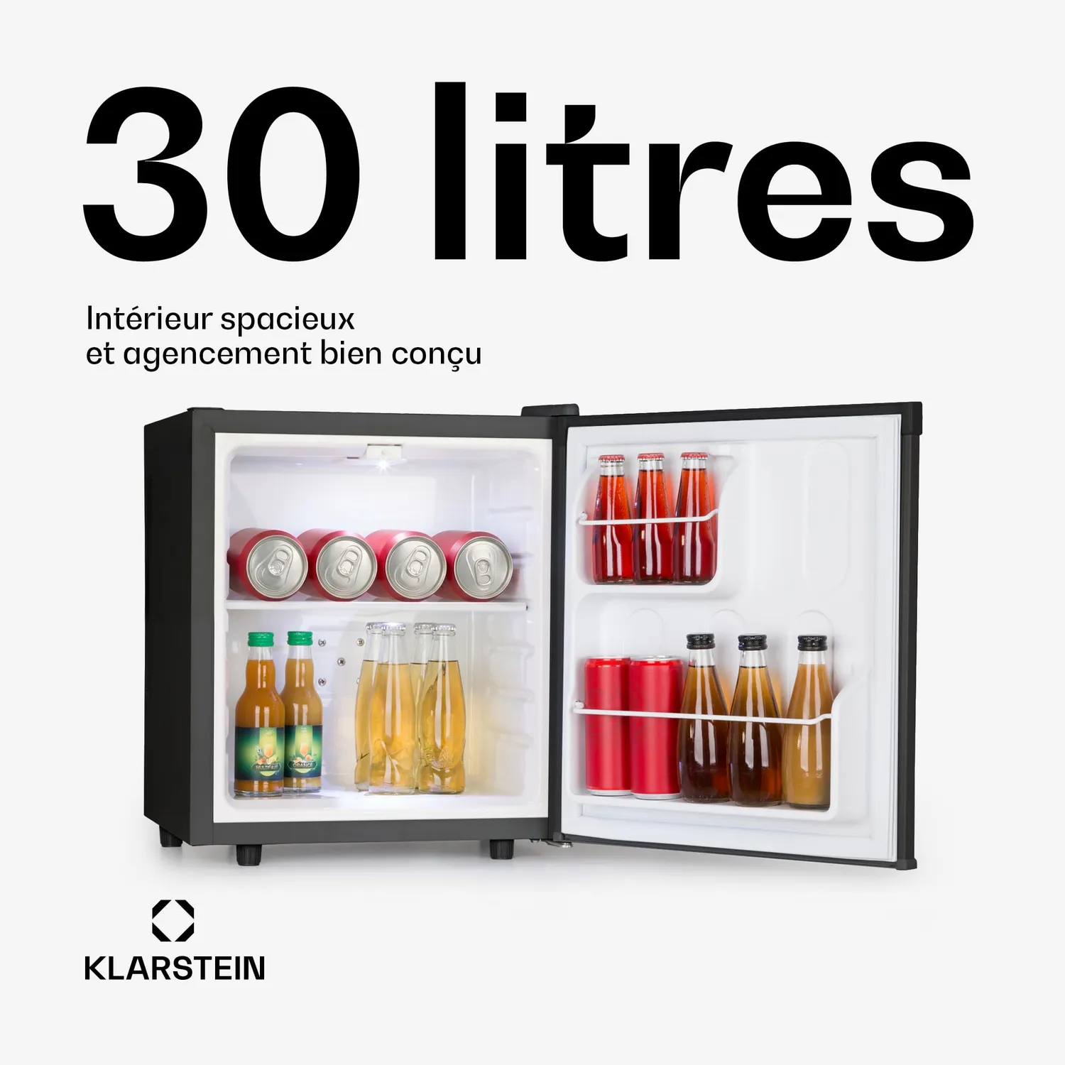 Klarstein Silent Cool réfrigérateur 30 L noir thermoélectrique
