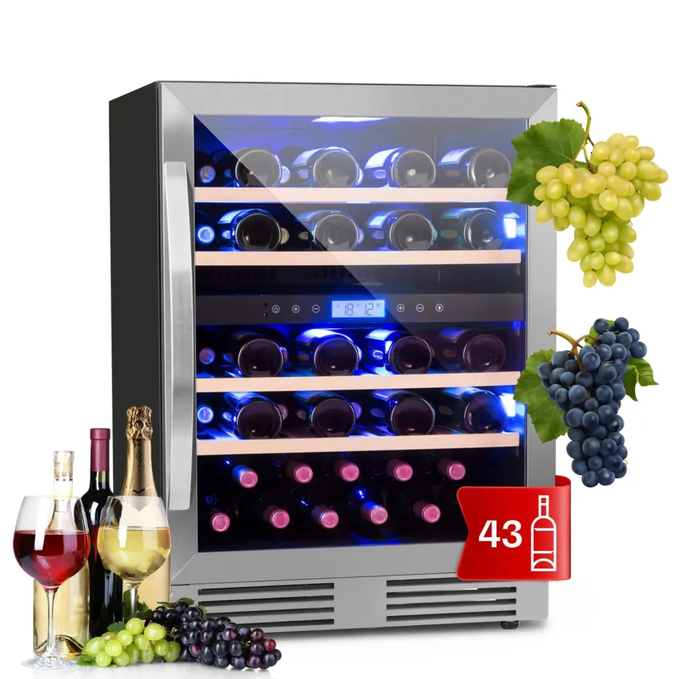 Klarstein cave à vin encastrable 129 L 43 bouteilles double zone