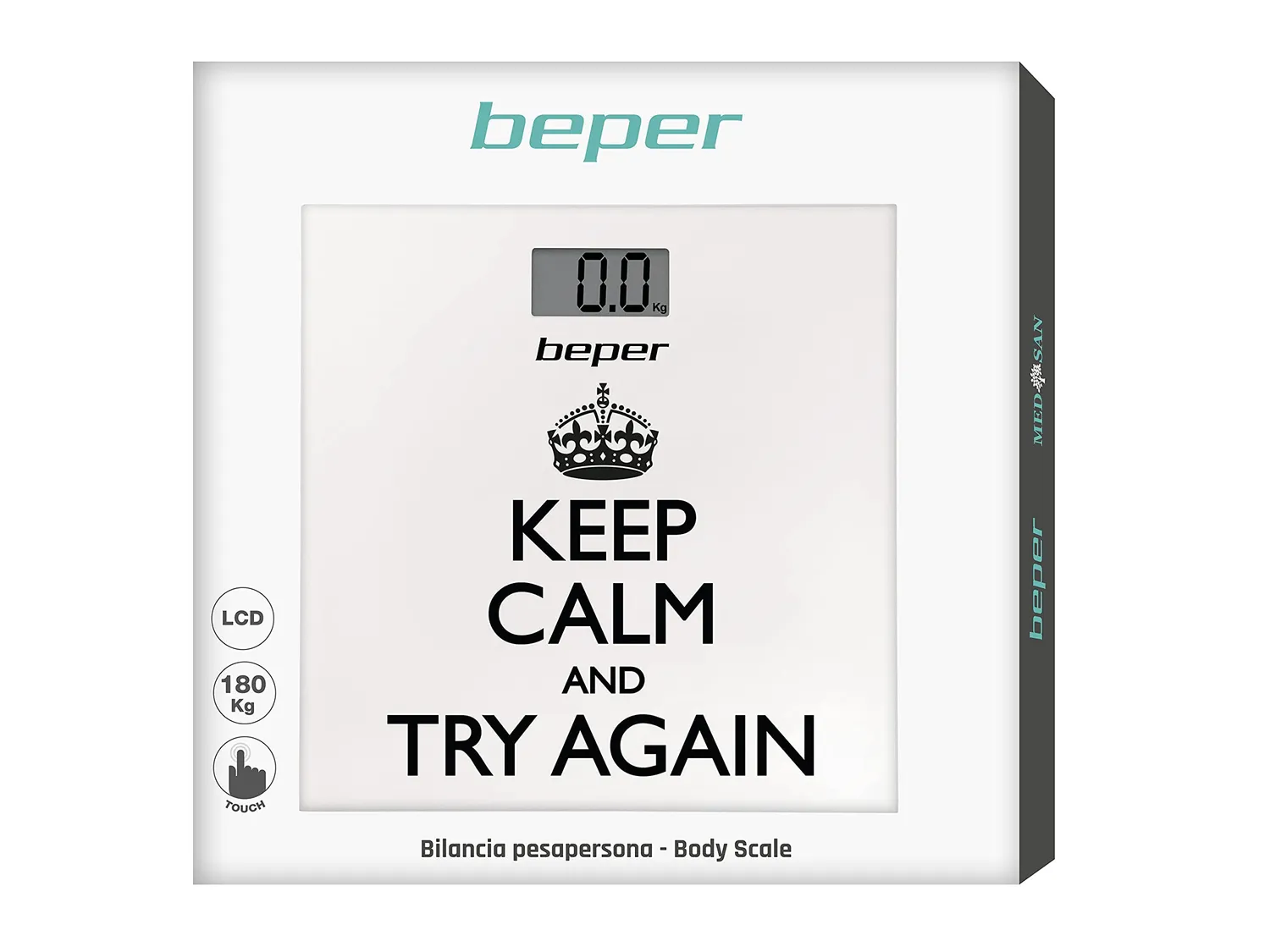Beper 40.821 Keep Calm pèse-personne blanc 180 kg