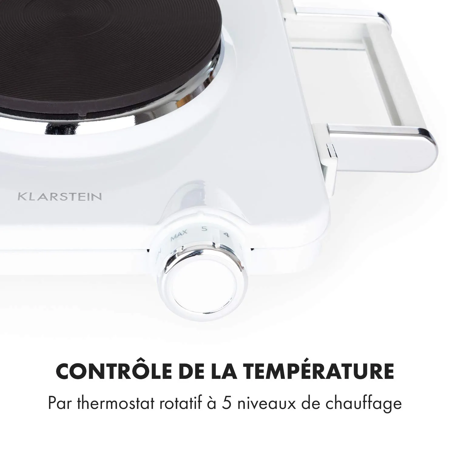 Klarstein Cookorama plaque de cuisson électrique double blanche