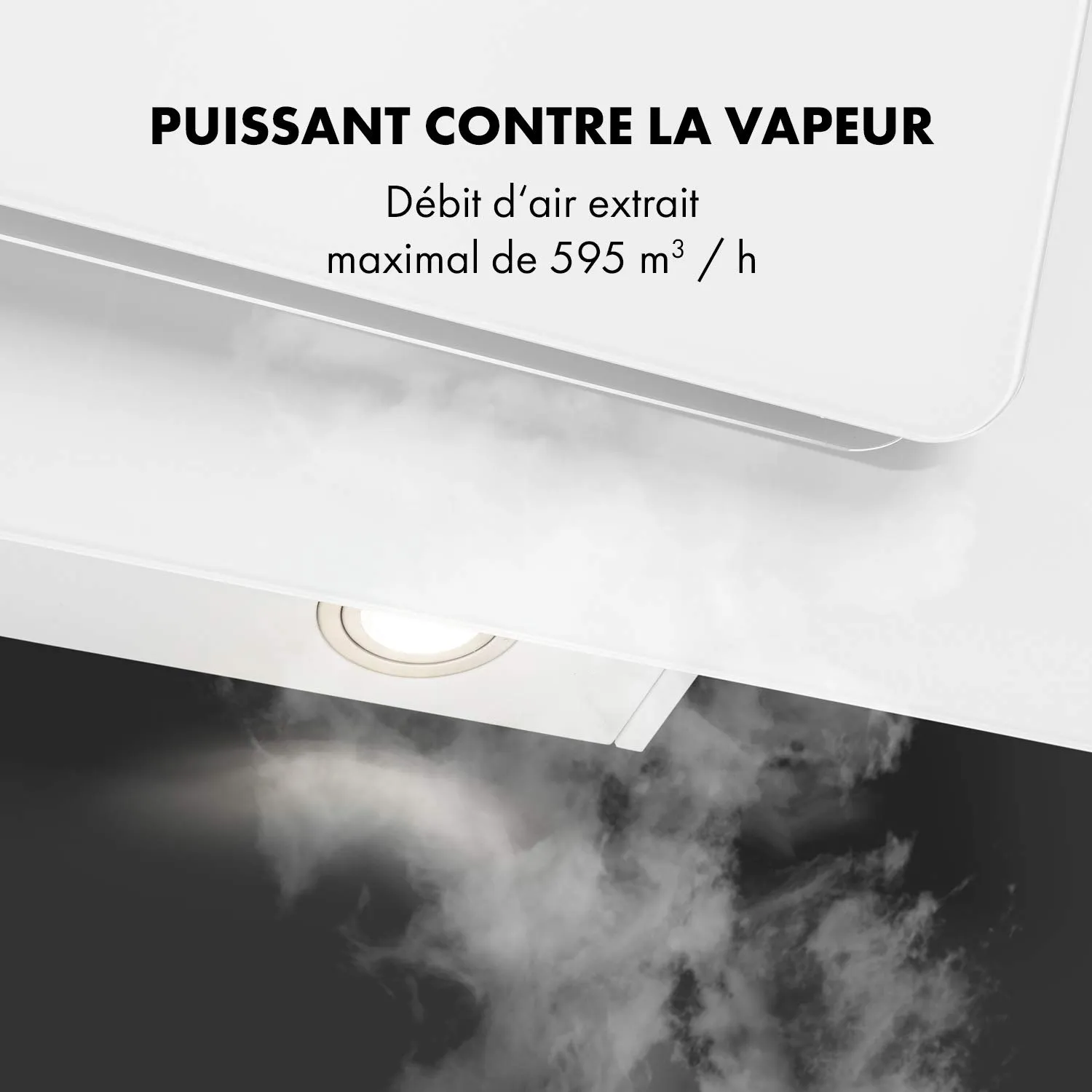 Klarstein Helena hotte inclinée 60 cm blanc 553 m³/h