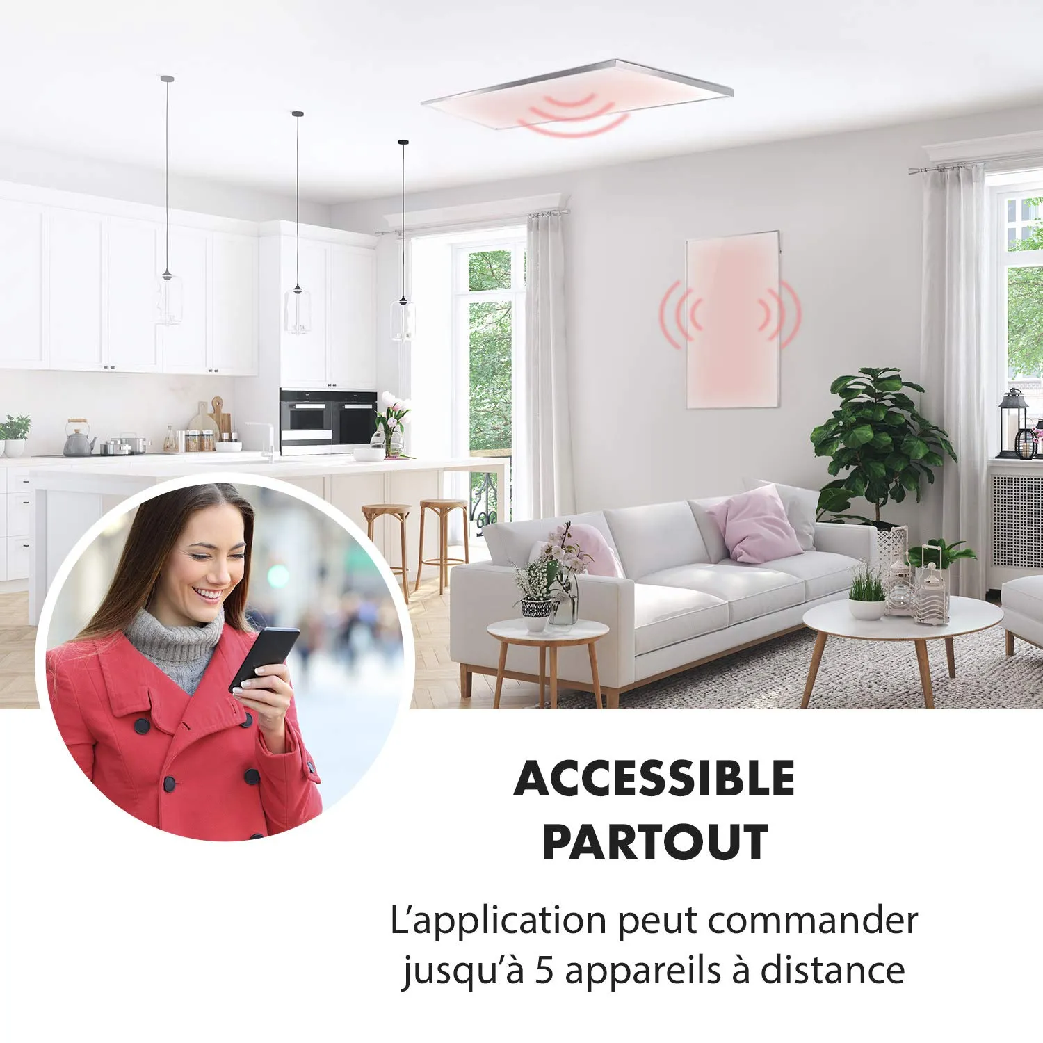 Klarstein Wonderwall Smart radiateur infrarouge blanc 600W