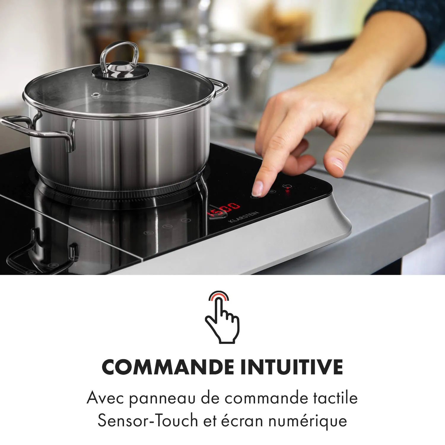 Klarstein InnoChef double plaque induction argent 3400W