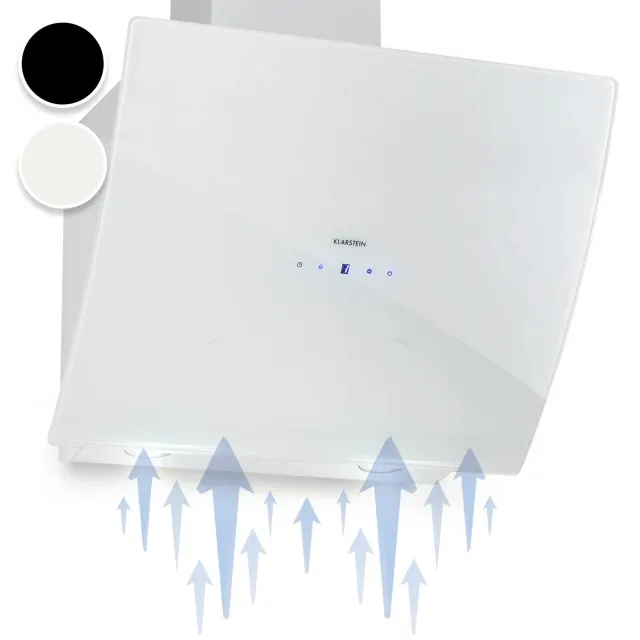 Klarstein Hotte Inclinée 60 cm Blanche 641 m³/h LED Tactile