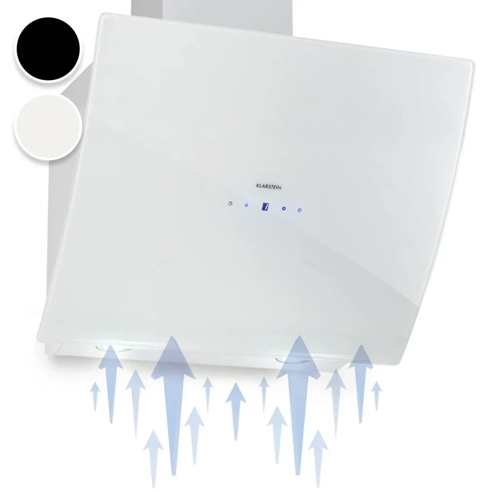Klarstein Hotte Inclinée 60 cm Blanche 641 m³/h LED Tactile