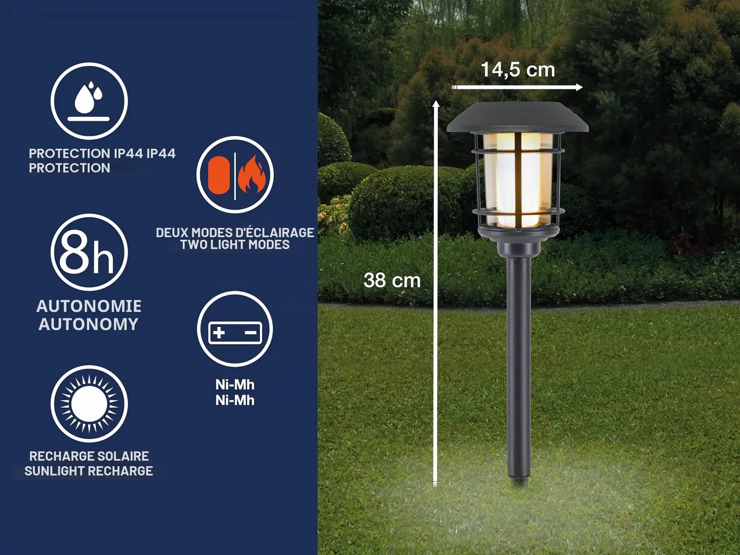 Beper P207ILO100 lampe solaire effet flamme IP44