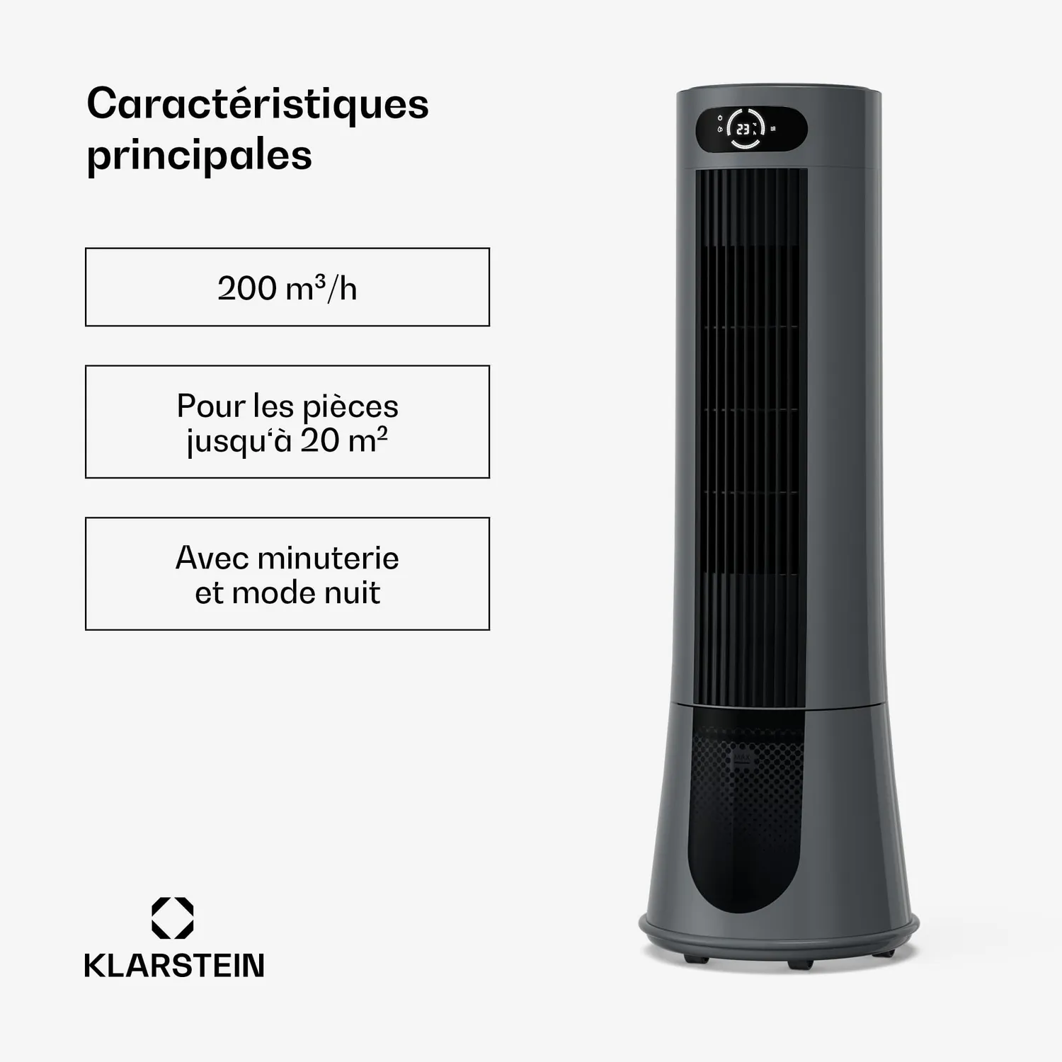 Klarstein Frost rafraîchisseur d'air 7L gris foncé 20m²