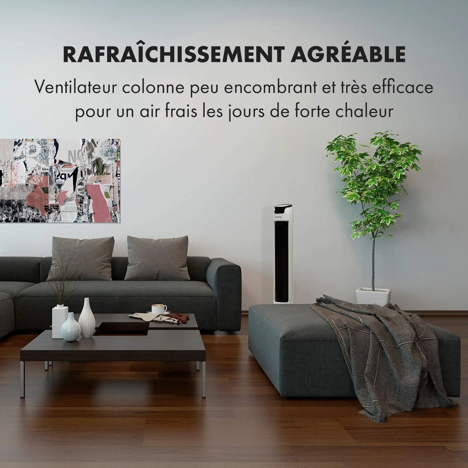 Klarstein Empire State ventilateur colonne blanc 6 vitesses