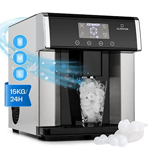 Klarstein machine à glaçons 3 L 15 kg 3 tailles inox