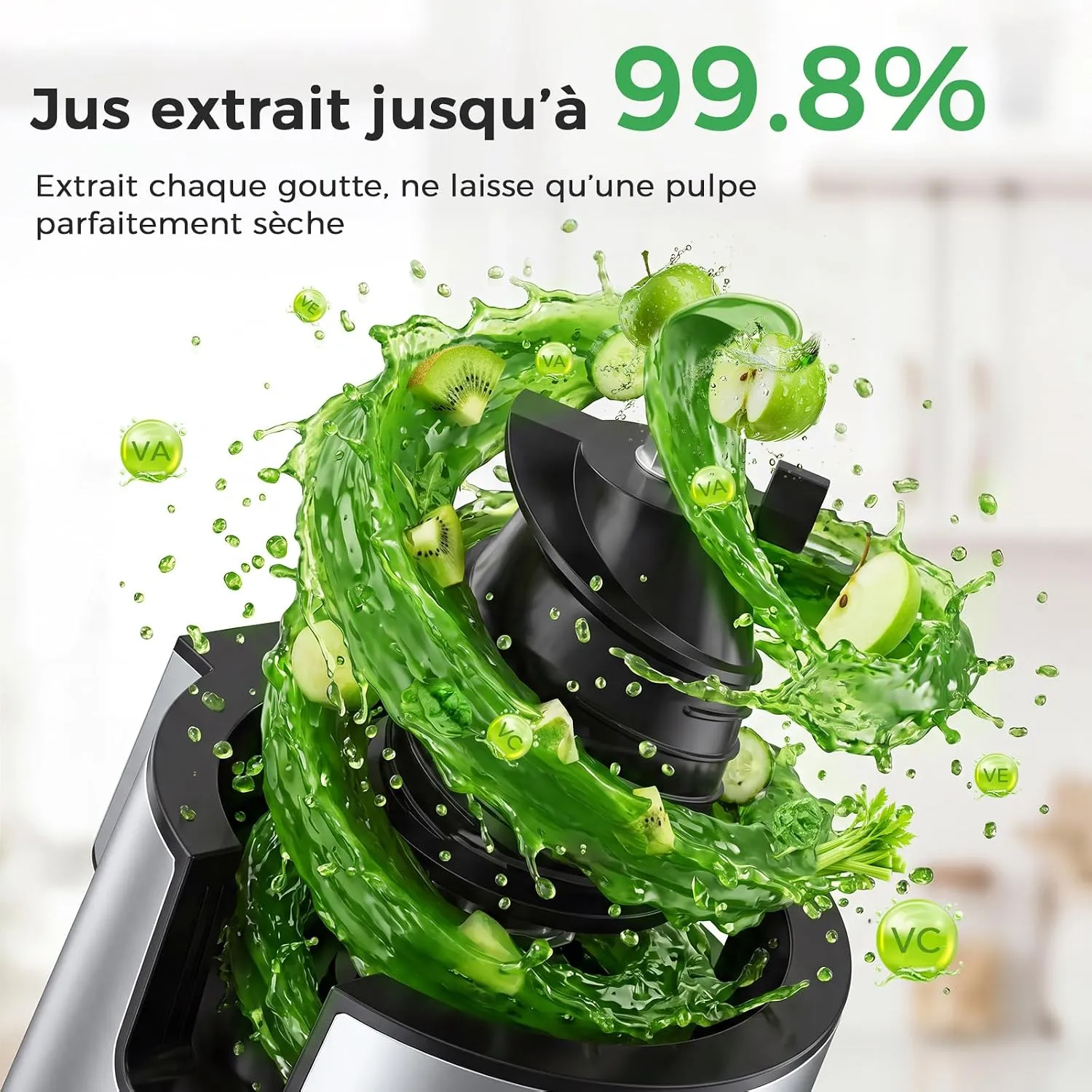 YASHE Extracteur Jus Froid 600W Goulotte 152mm 3-en-1