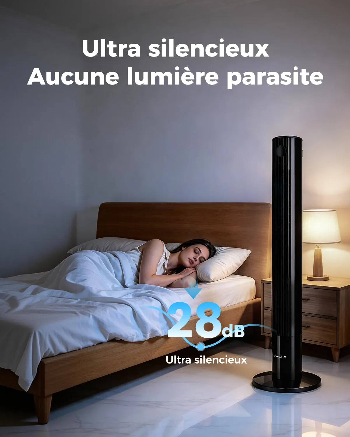 YASHE Ventilateur Tour Numérique ventilateur colonne 3 vitesses