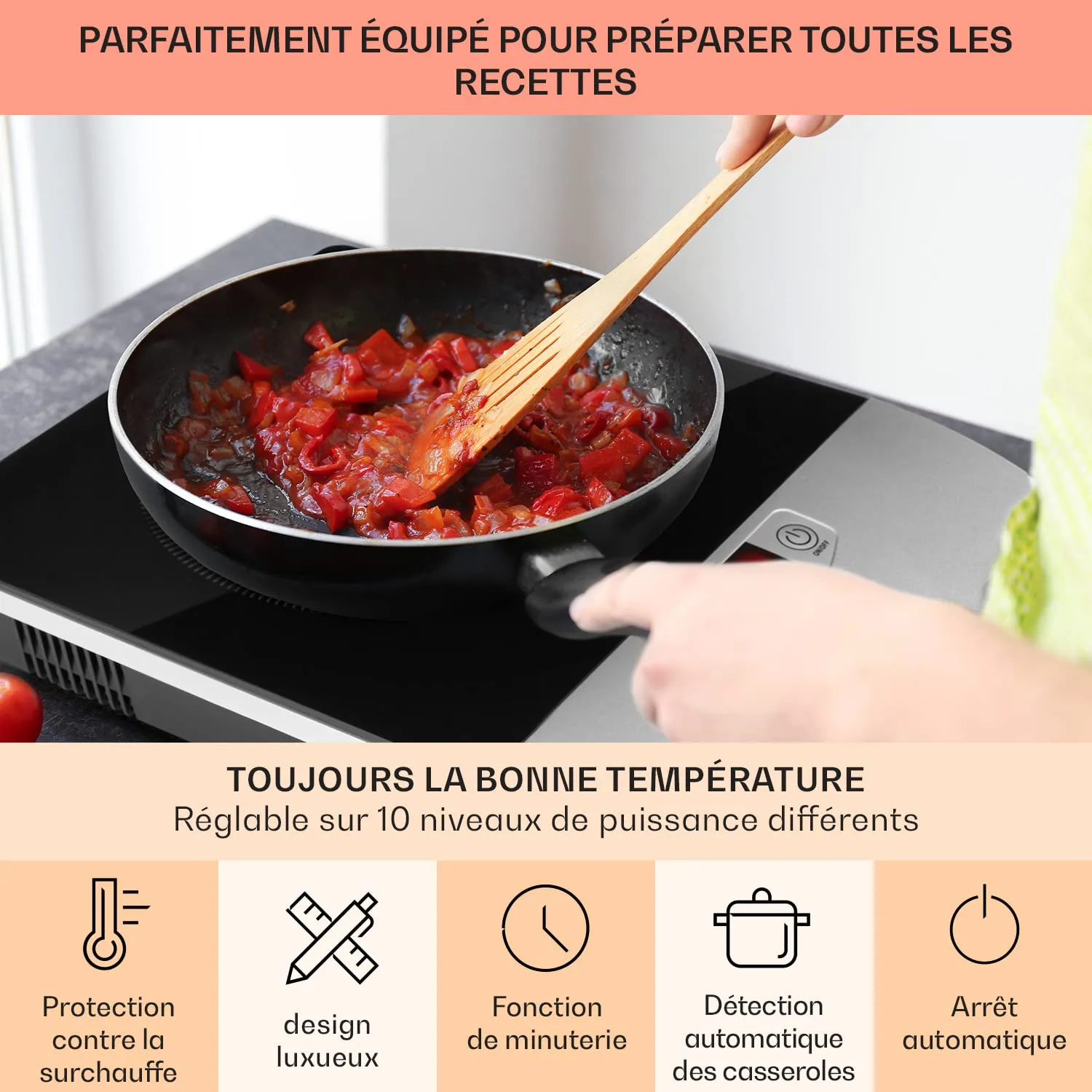Klarstein VariCook Single plaque induction 1 feu 1800 W