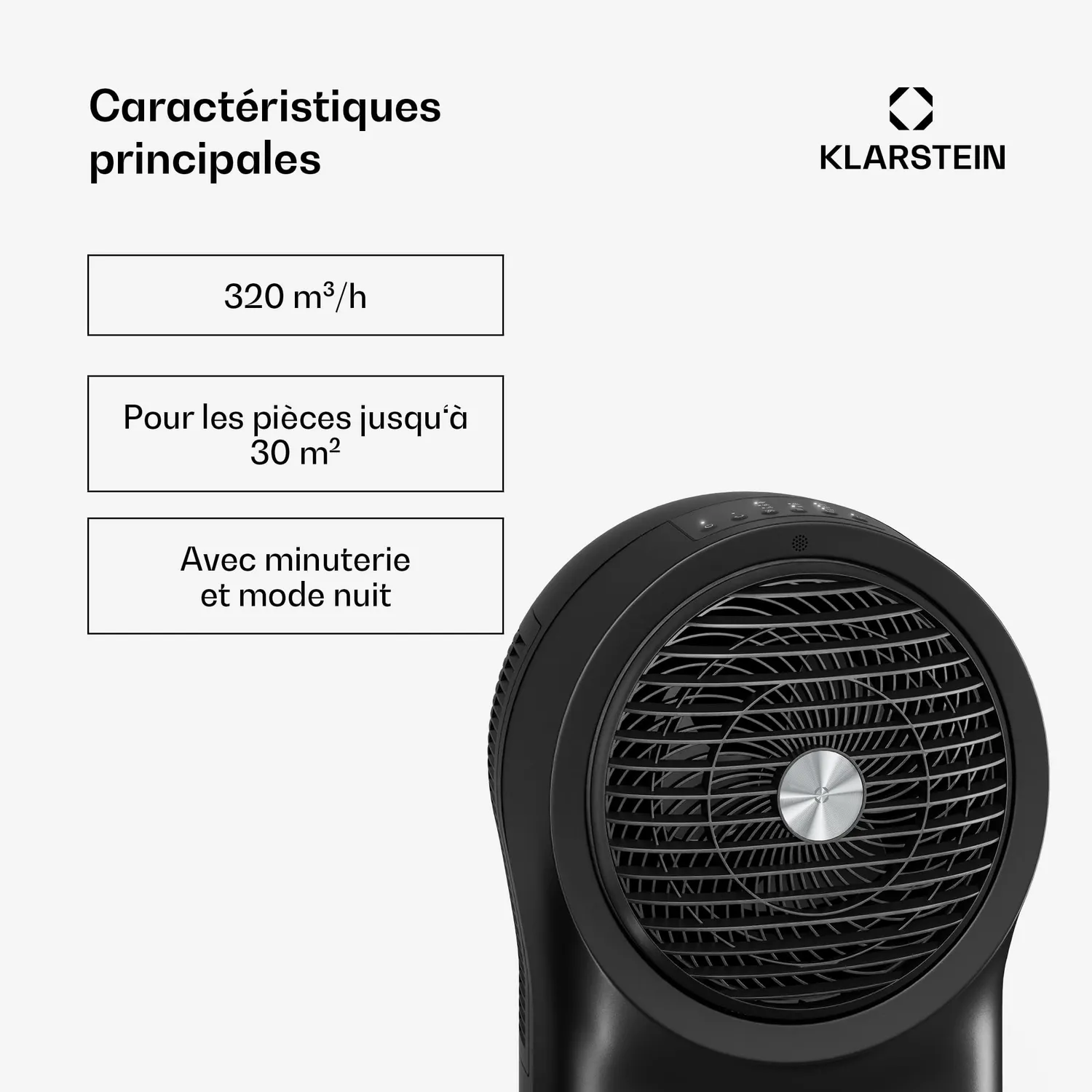 Klarstein Whirlwind rafraîchisseur 6 L noir 30 m²