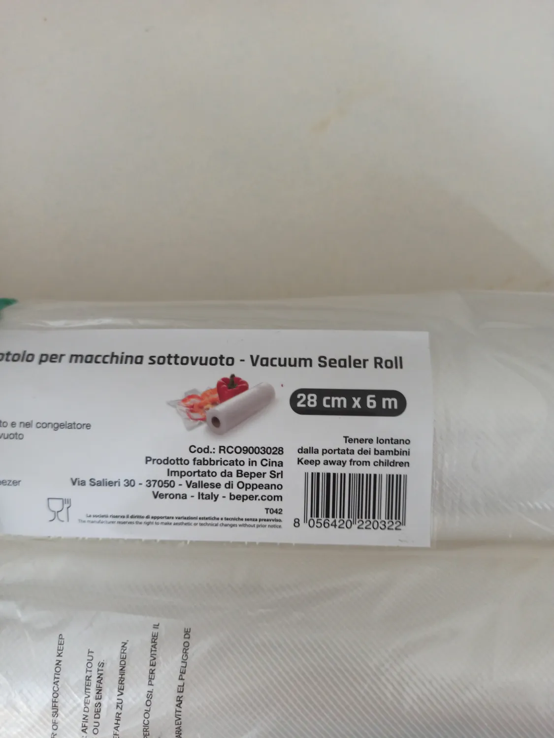 Beper RCO9003028 rouleau sous vide 28 cm x 6 m