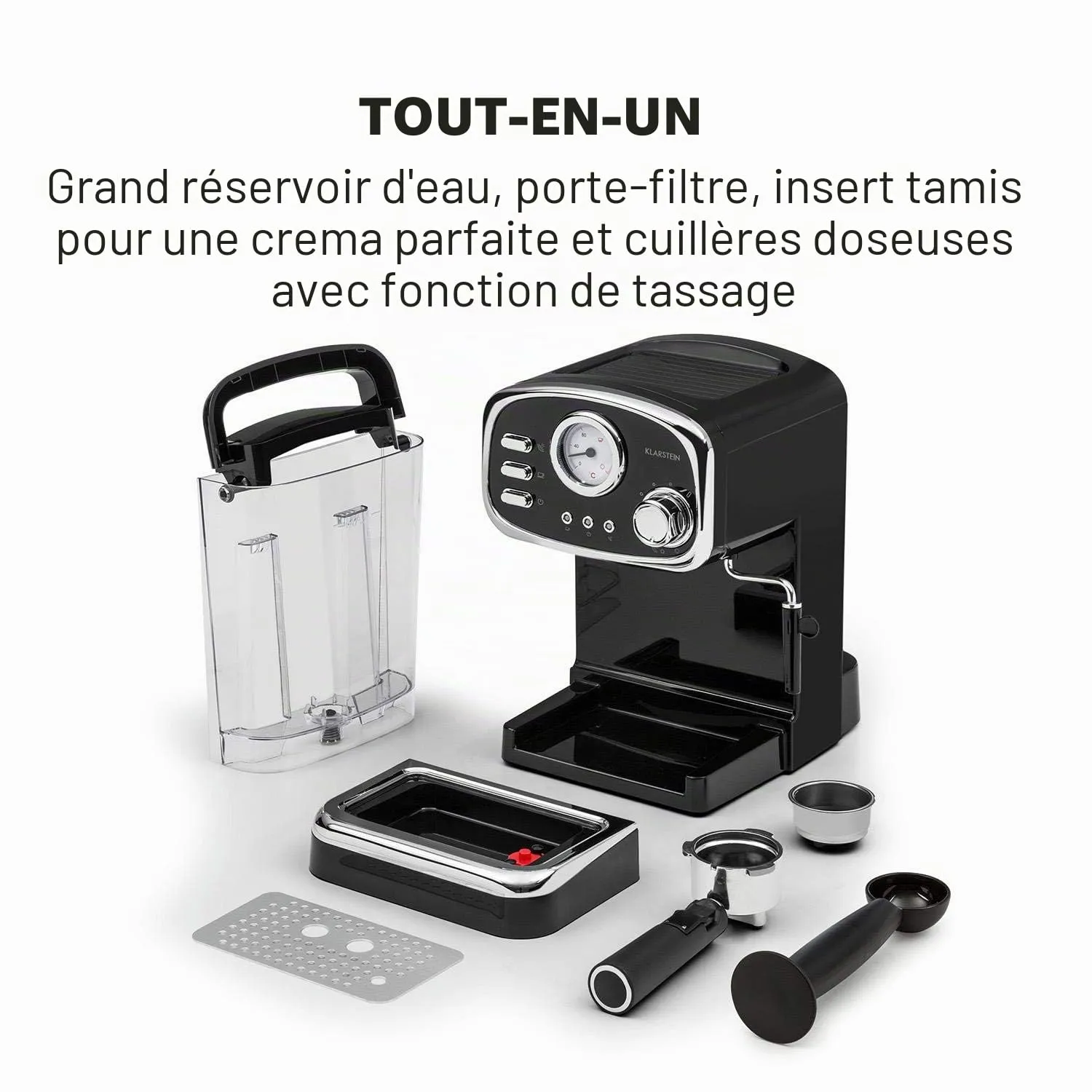 Klarstein Espressionata Gusto machine expresso 15 bars noire