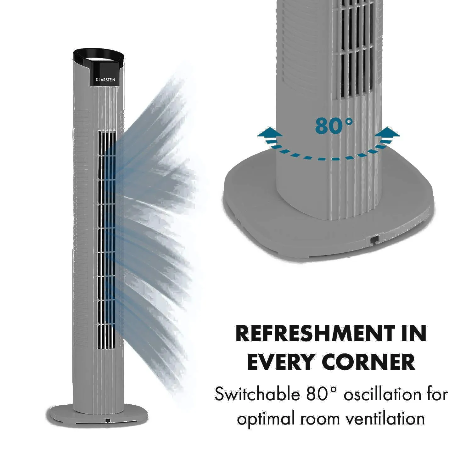 Klarstein Mana Peak ventilateur colonne blanc 50 W