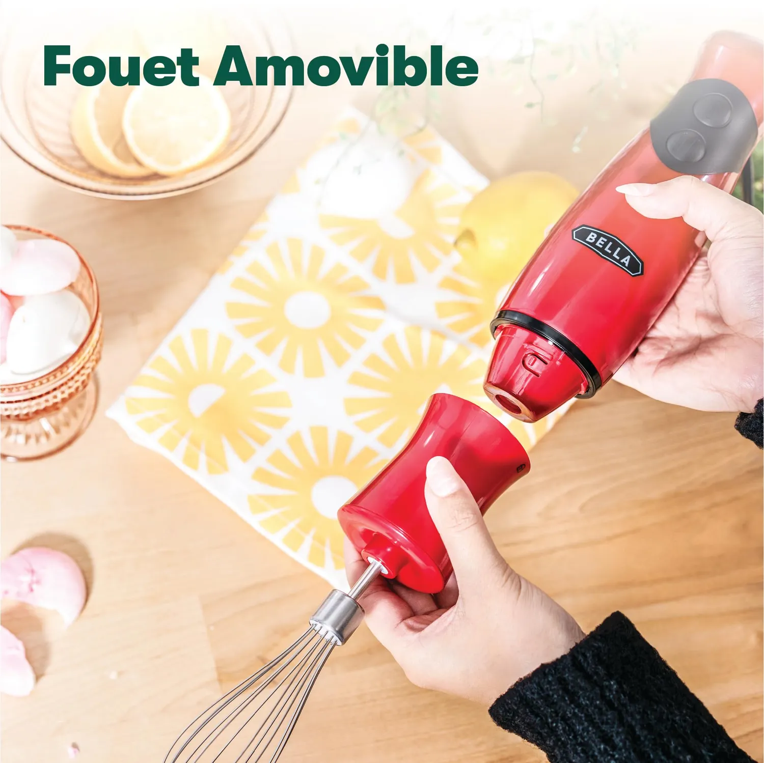 La Bella mixeur plongeant avec fouet rouge 250 W