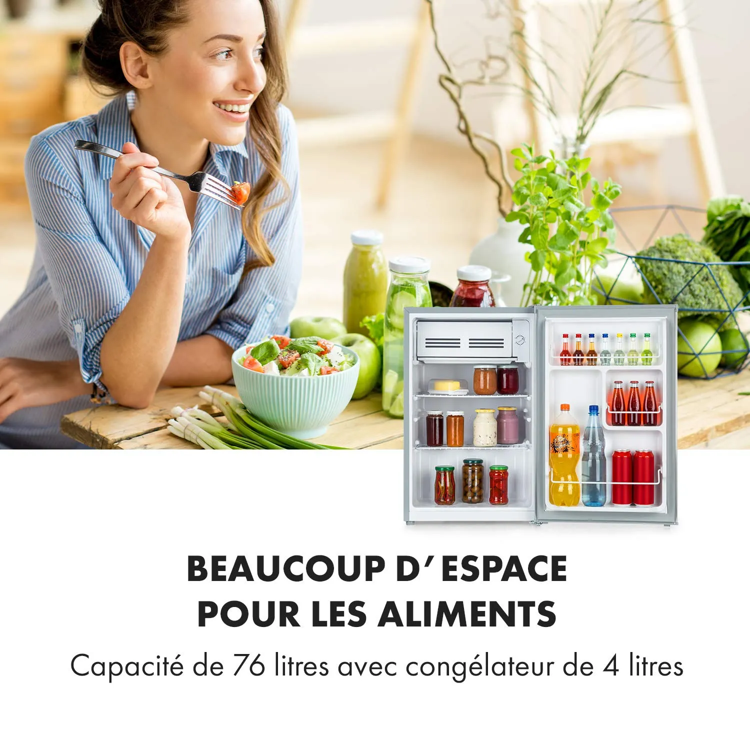 Klarstein Delaware réfrigérateur 76 L argent
