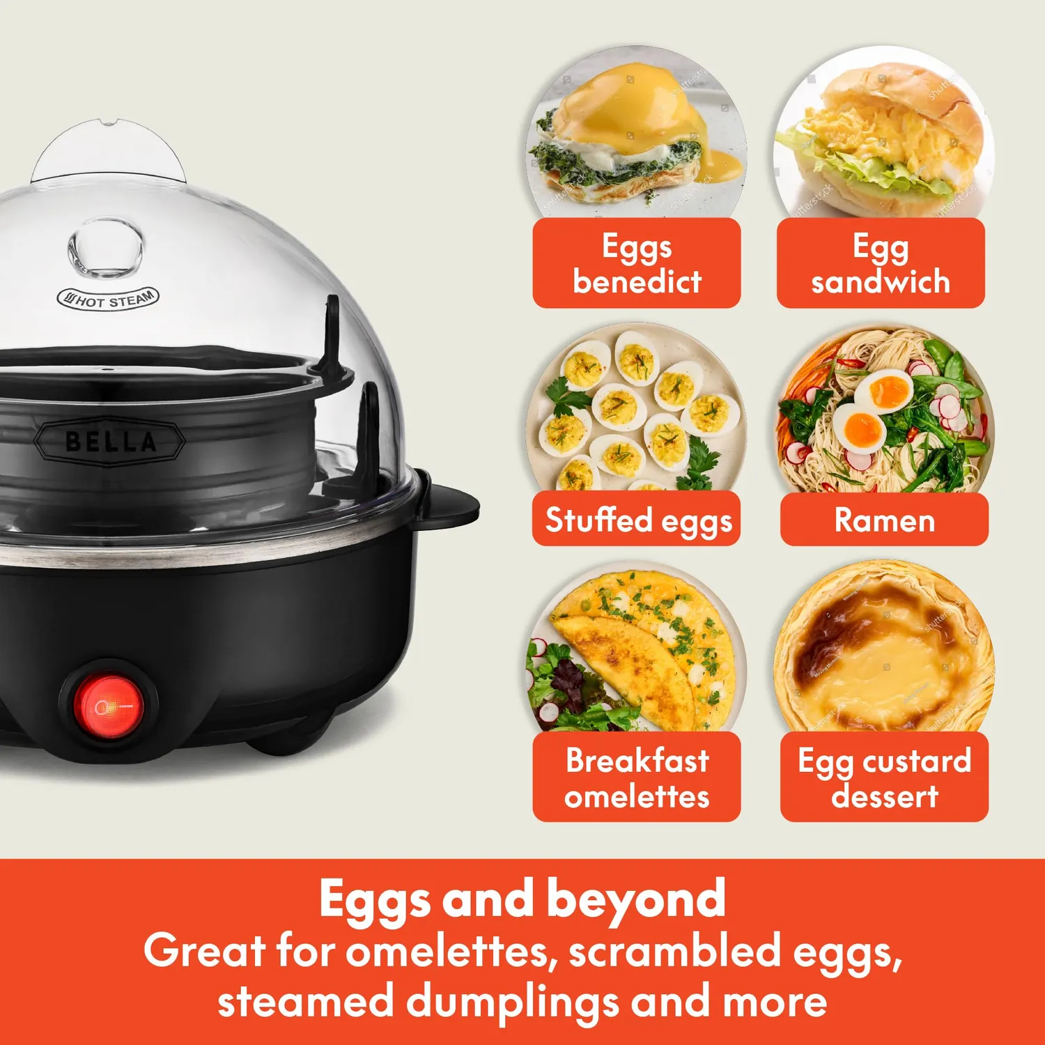 Bella 17283 Cuiseur Oeufs 7 Oeufs Noir Automatique