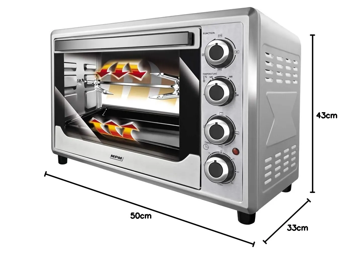 MPM MPE-08/T Four Électrique 45 L 2000W Inox
