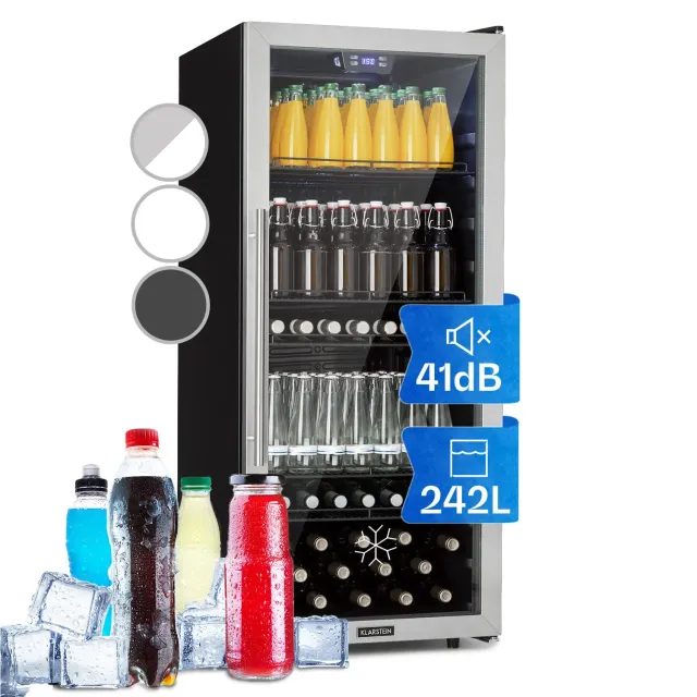 Klarstein mini frigo boissons 242L porte vitrée